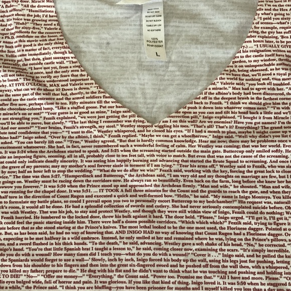 T-shirt. PRINCESS BRIDE transcript T-shirt (never worn),movie lyrics - Picture 11 of 12